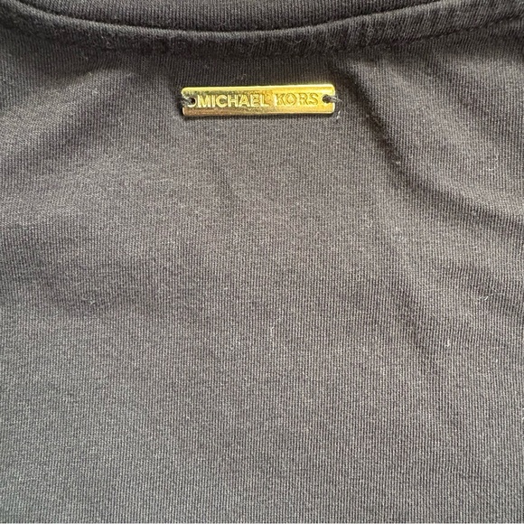 Michael Kors Black Asymmetrical Ruched Knee Length T-Shirt Dress Medium - Picture 5 of 9